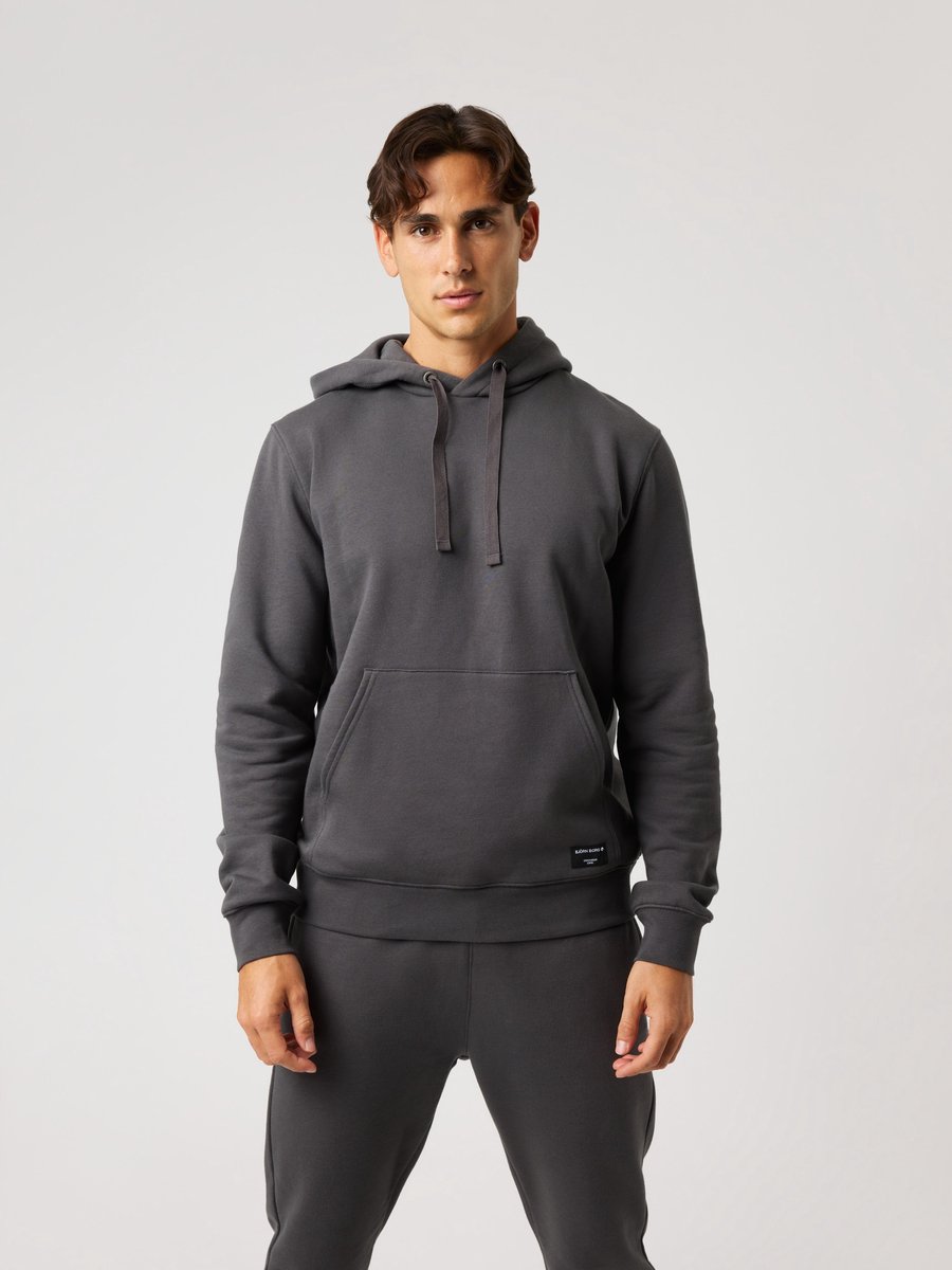 Bjorn Borg Centre Jogging Hoodie Heren - Trui met Capuchon Mannen - Asphaltgrijs - Maat L