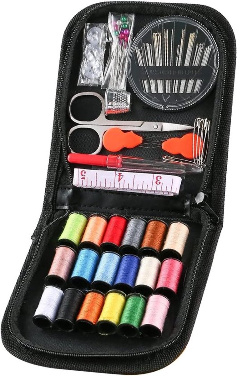 Complete Naaikit met 70 Stuks - Compact en Draagbaar voor Thuis, Reizen en Noodsituaties, Inclusief Reparatie Naalden, Draad en Essentiële Naaibenodigdheden