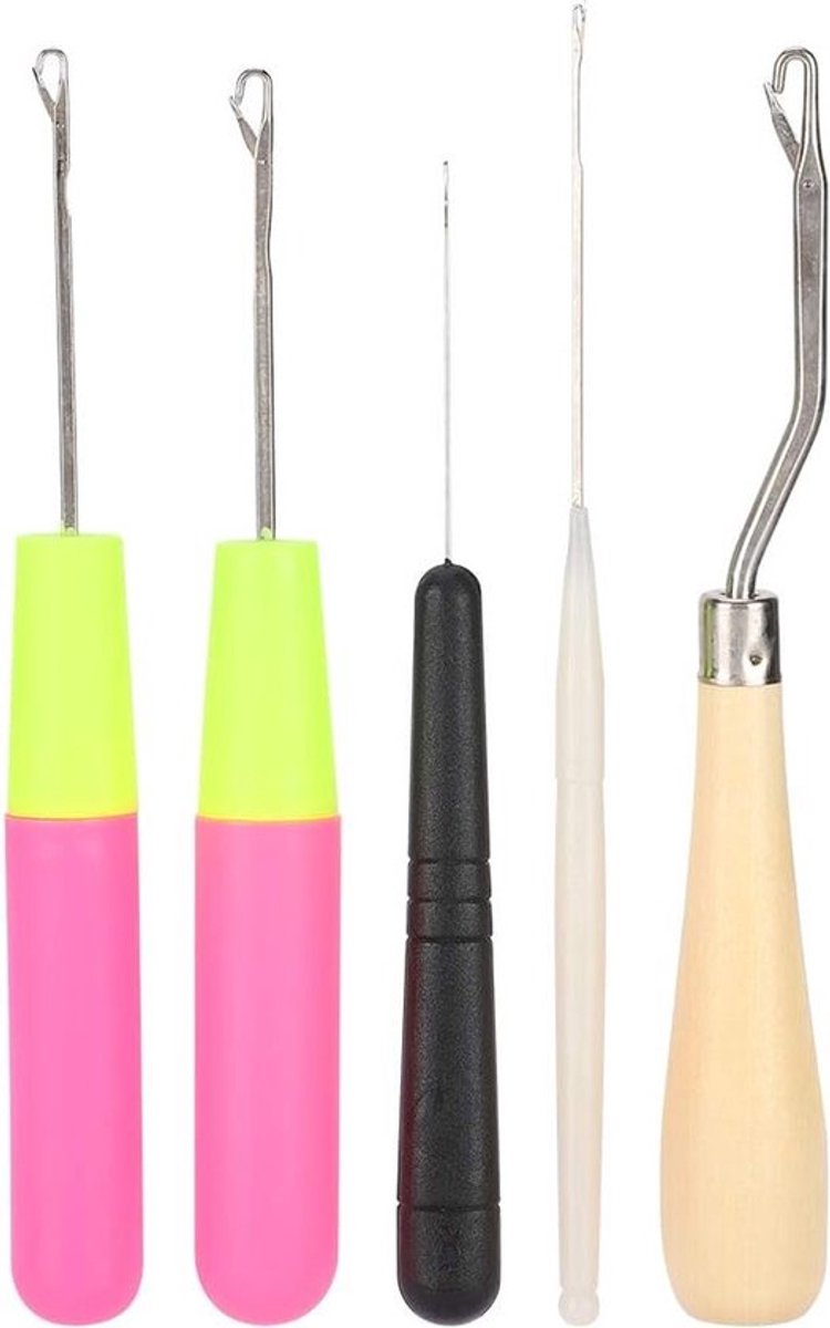 5-delige haakset met gebogen tong voor haken en breien - DIY naaigereedschap en accessoires