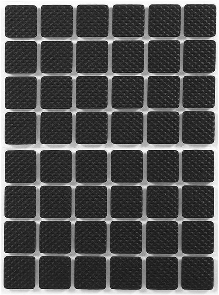 - Vierkante Rubberen Voetjes - Antislip - Zwart - Meubelbeschermers - Zelfklevend - 48-Delig - Geschikt voor Kasten Kleine Apparaten Fotolijsten - Zwart