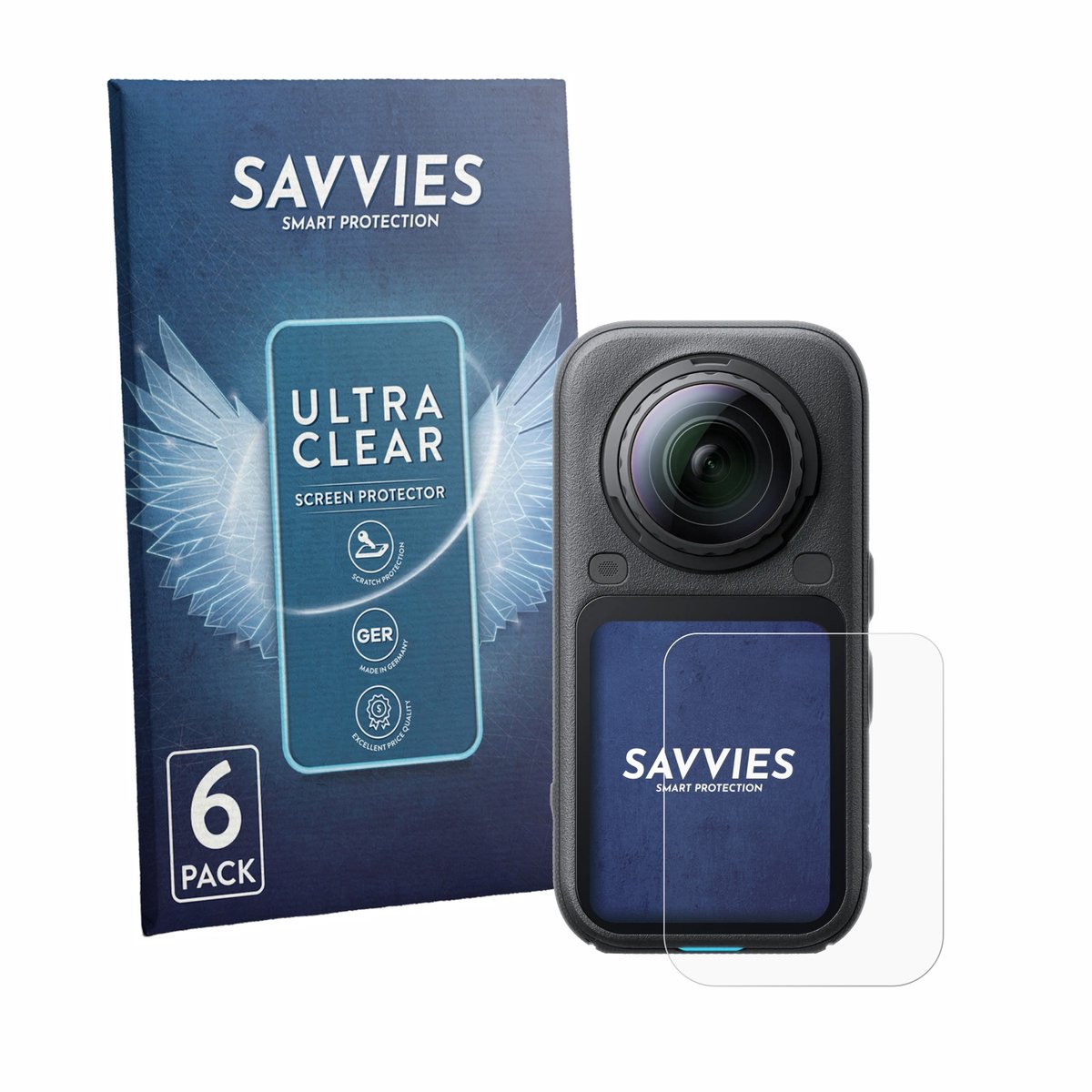 Savvies - Screenprotector voor Insta360 X6 - Folie Beschermfolie transparant 6 Stuks