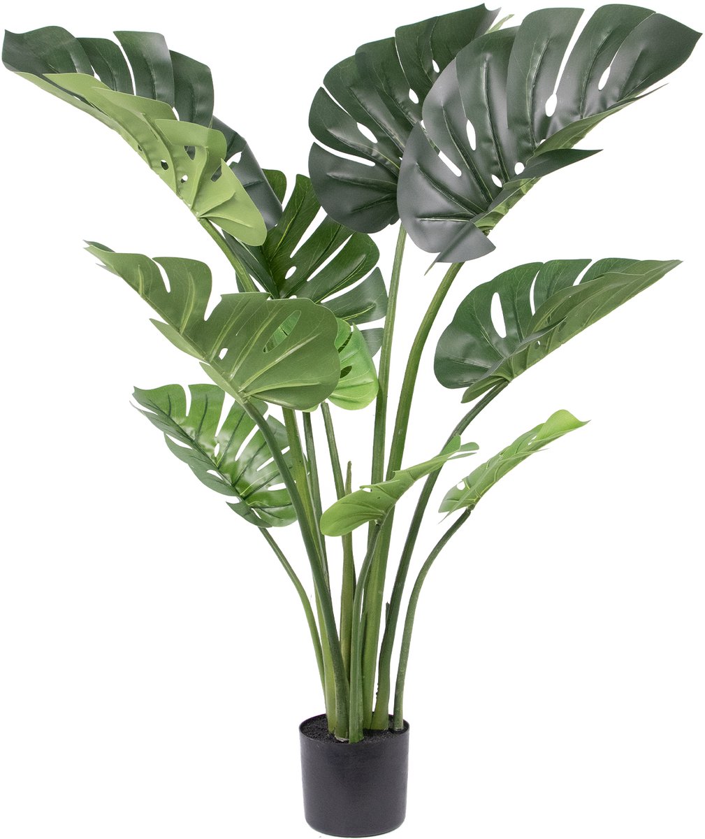 Kunstplant Monstera Deliciosa 120 cm - Realistische Gatenplant - Onderhoudsvrije Kunstboom voor Binnen - Woonkamer Decoratie