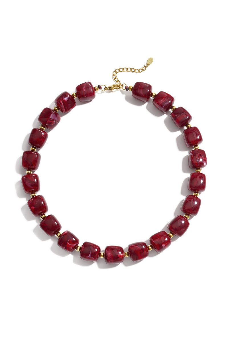 Acryl Kralenketting met Kleurverloop – Daily Simple Series - Rood