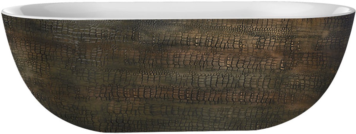 Vrijstaand ligbad Sanitado Industry Croco 180x86cm koper bruin geschubd