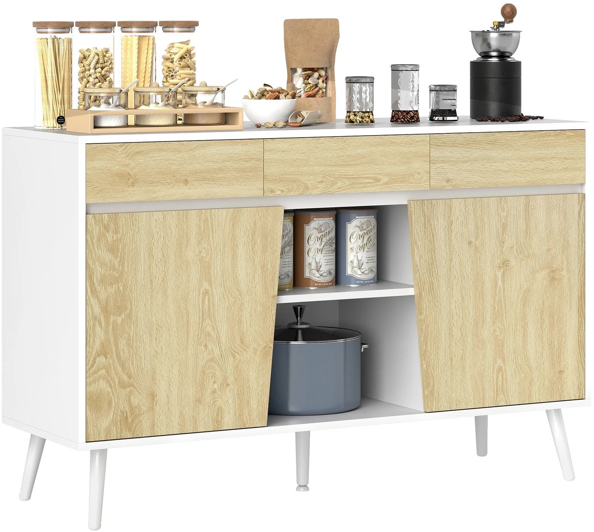 UrbanSelect Dressoir - Ladekast - Verstelbare legplanken - Hoge Draagkracht - Modern & Stijlvol Ontwerp - 120 x 39 x 77