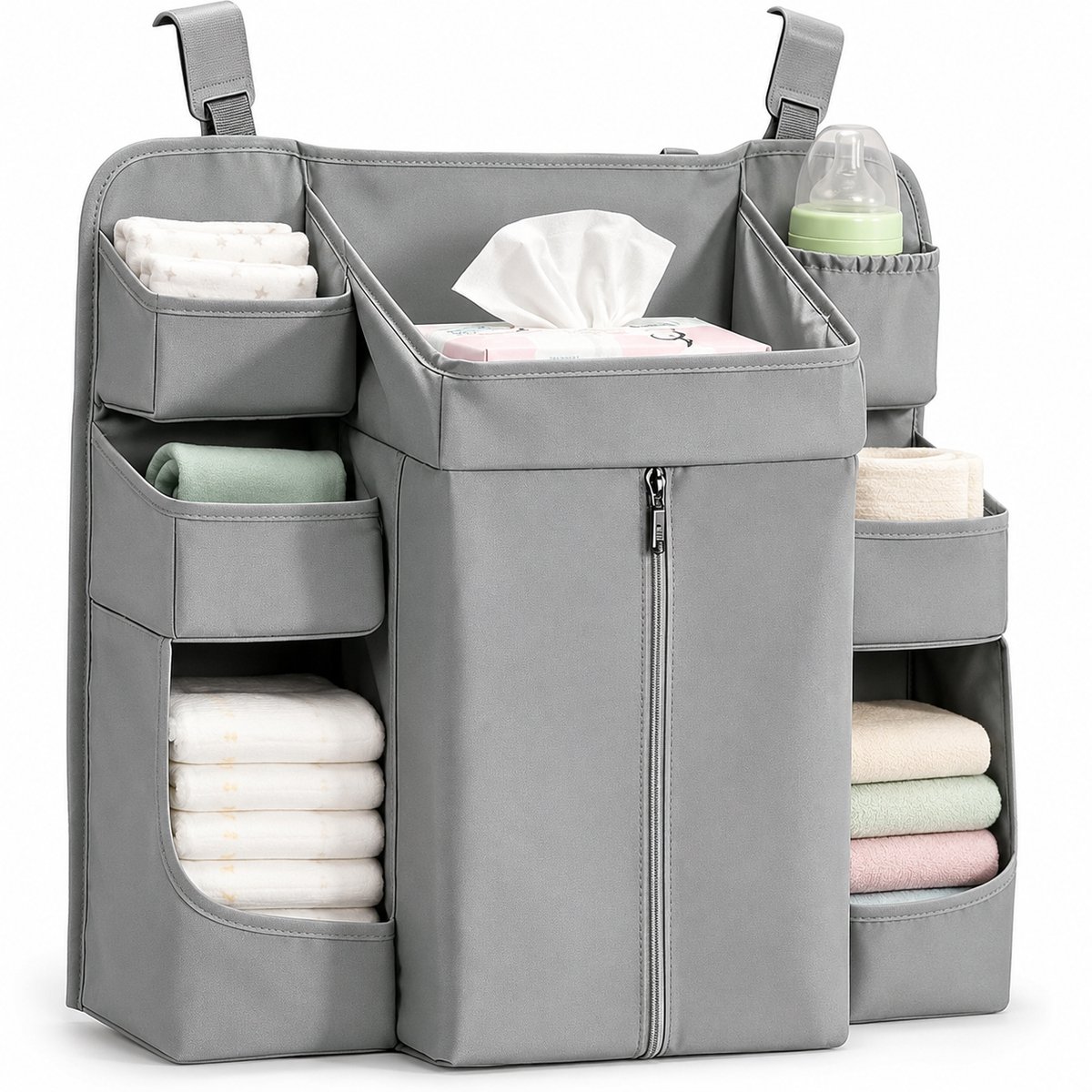 Organizer - Luiertas - Luiermand - 7 Vakken - Opbergmand voor babyluiers en doekjes - Kraamcadeau - Achterdeur Opbergrek voor Hangend
