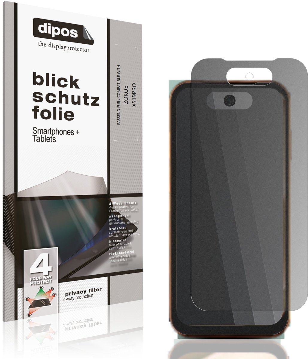 dipos – Matte Privacy Screenprotector geschikt voor ZOKOE XS19PRO | Anti-Spy Beschermfolie