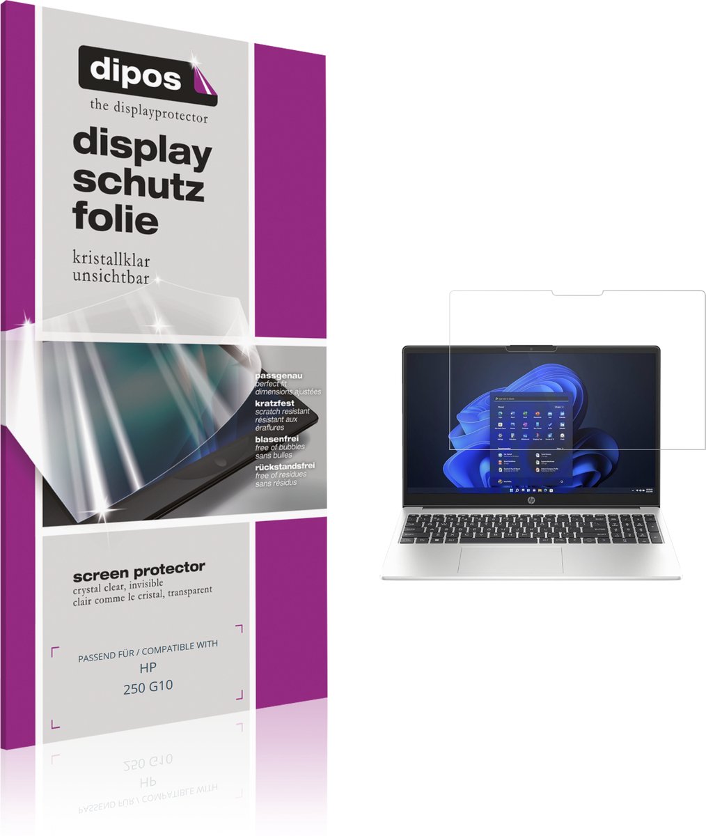 dipos – 2x Beschermfolie geschikt voor HP 250 G10 | Krasbestendige & heldere Screenprotector Ultra-Thin
