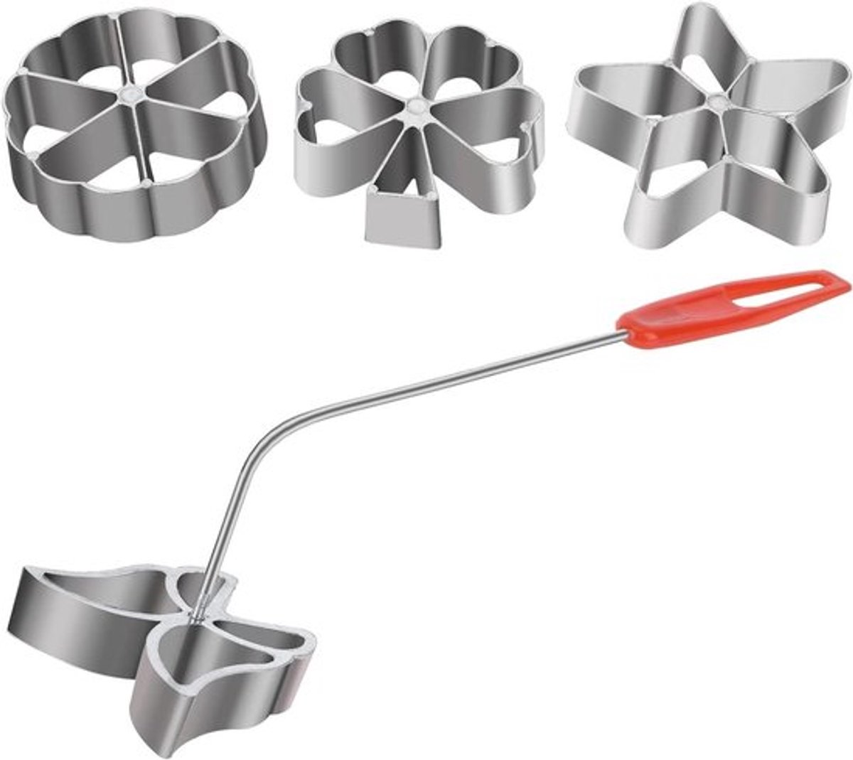 4-delige Rozet & Timbalenset - Aluminium Wafelvormen voor Rozet, Bunuelos en Koekjes