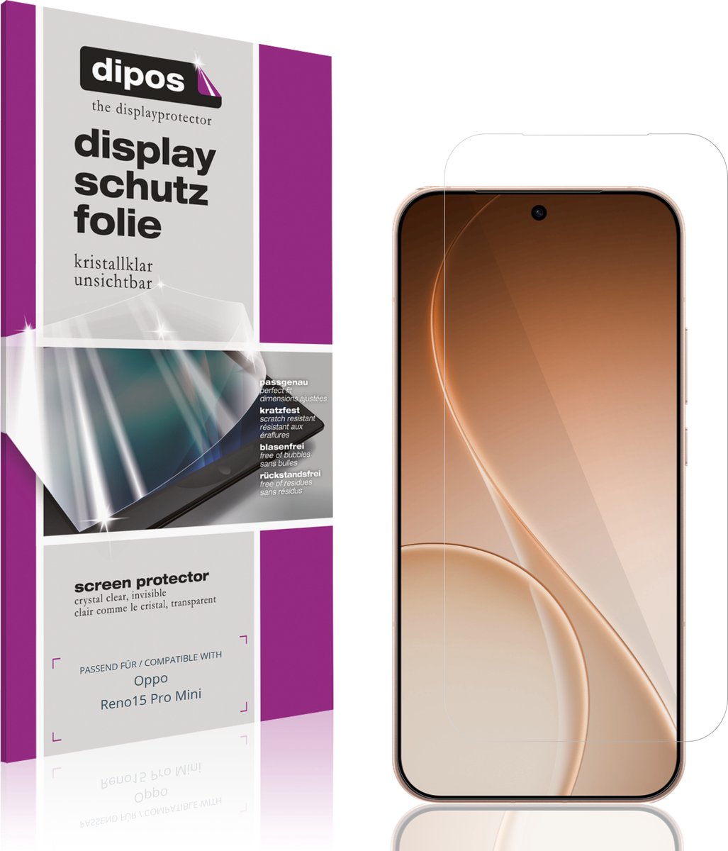 dipos – 4x Beschermfolie geschikt voor Oppo Reno15 Pro Mini | Krasbestendige & heldere Screenprotector Ultra-Thin