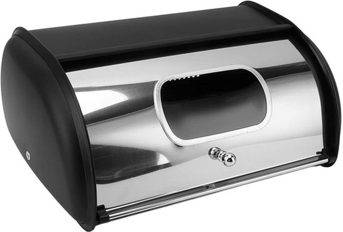 Broodtrommel Grote Capaciteit - Broodhouder - Opslagcontainer - Ijzeren Broodtrommel - Vensterdesign - 34,5x23x14,5cm - Broodbewaardoos