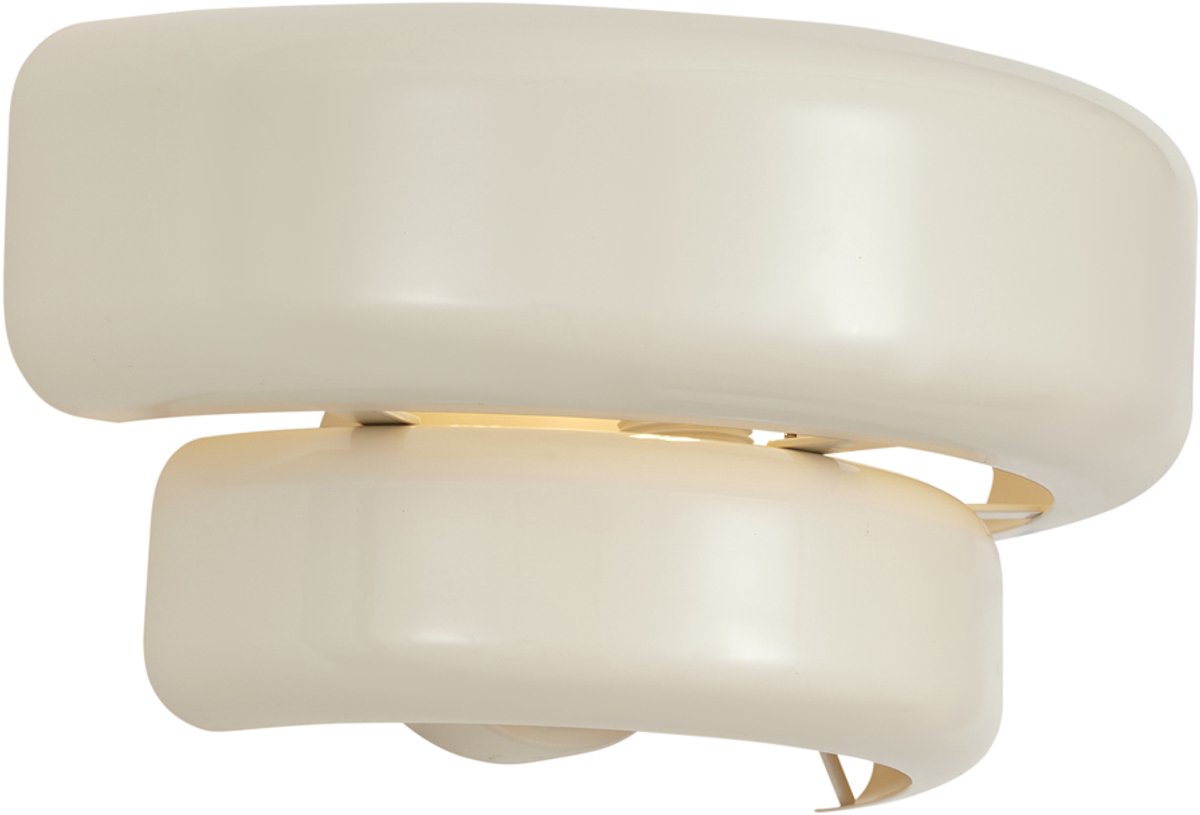 Qazqa retro wandlamp - Ophelia - beige, rond, max. 15W, geschikt voor led, 28cm, ideaal als hal en woonkamer lamp
