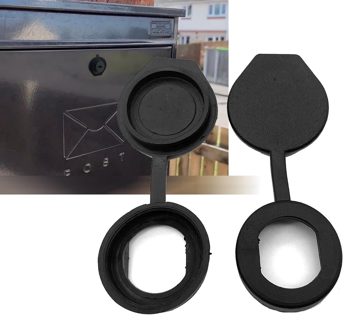 Brievenbusslot met Waterdichte Afdekking - Zwart - L - Voor 16 mm Slot met Roestbescherming
