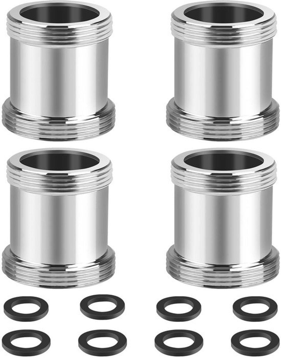 Kraanadapters - M22 naar M24 - Eenvoudig te installeren - 4 stuks - Voor keuken en badkamer - Verbeter de waterstroom - Geschikt voor f...