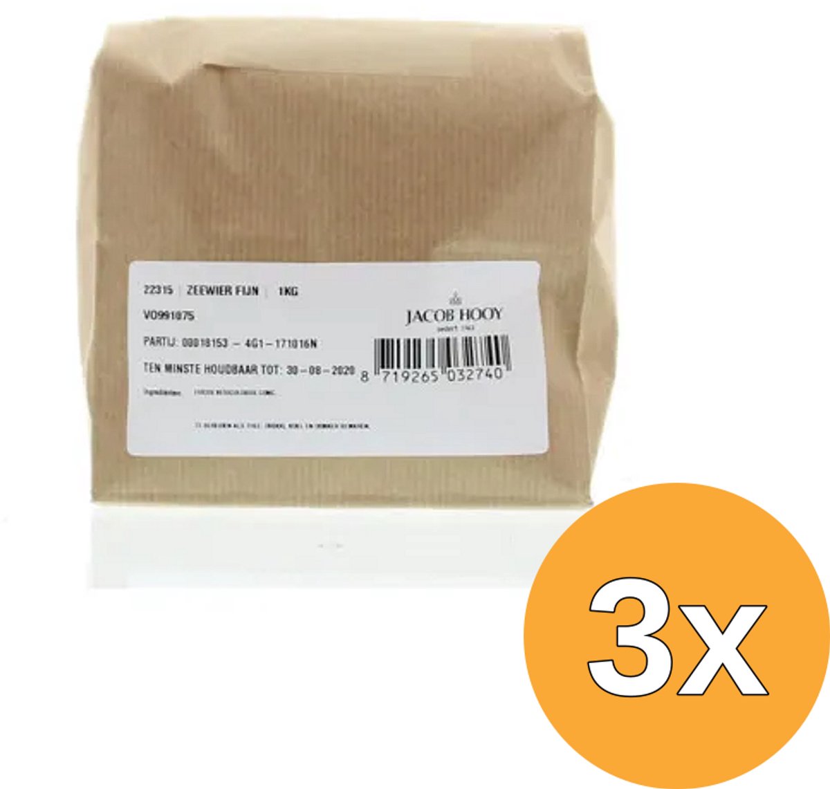 3x Jacob Hooy Zeewier fijn (1000 gr)