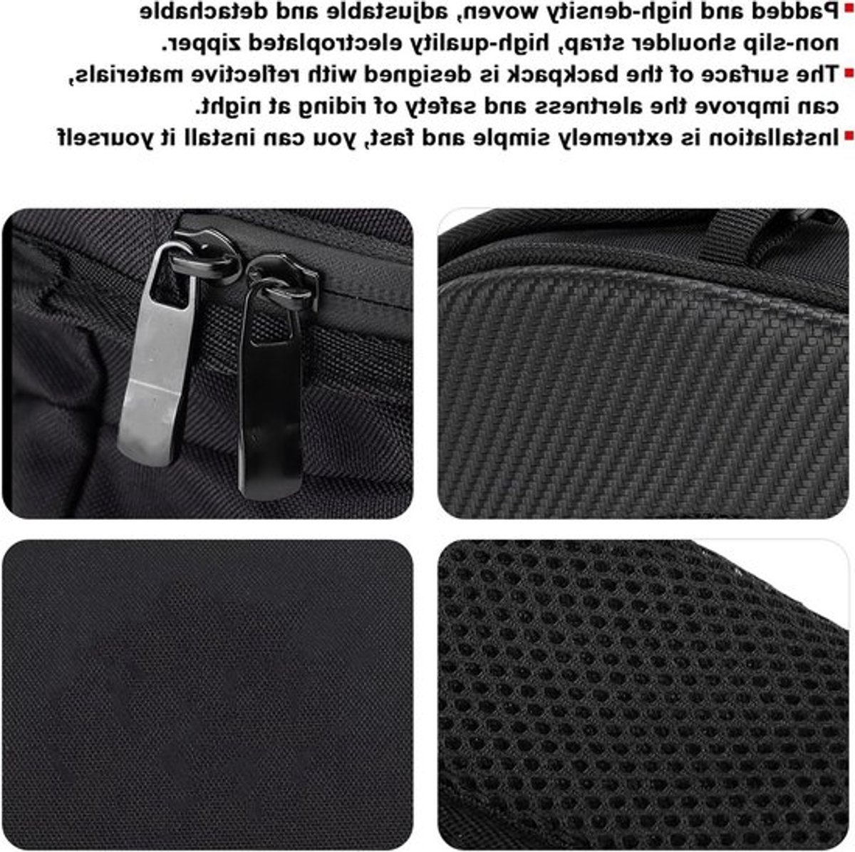 Waterdichte Achterzit Bagage voor Motoren, Reflecterende Helm Tas van Hoogwaardige Ox Stoffen, Universele Geschiktheid en Ruime Opbergruimte