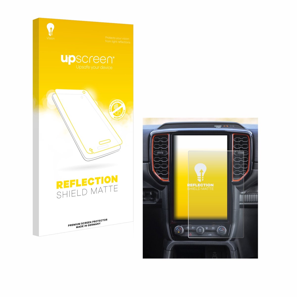 upscreen - Screenprotector voor Ford Ranger XLT (2024) - Folie Beschermfolie anti glare matte