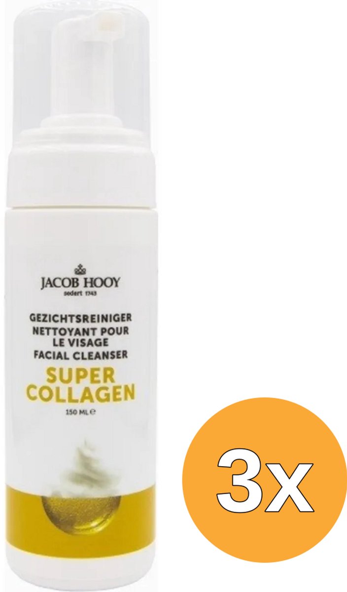 3x Jacob Hooy Super Collageen Gezichtsreiniger (150 ml)
