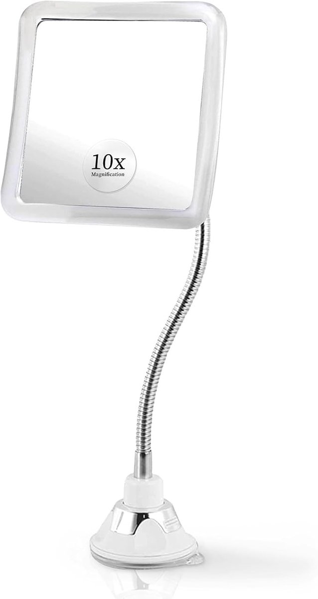 10x Vergrotende Make-up Spiegel met Flexibele Zwanenhals en Zuignap - 2-in-1 Tafel- en Wandspiegel