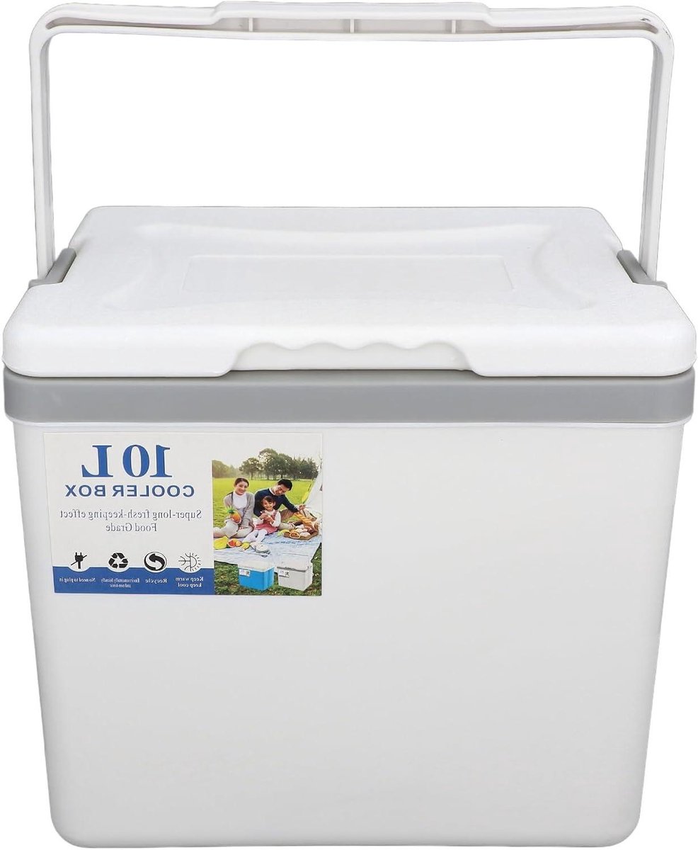 Draagbare koelbox - Isolatiebox - Outdoor activiteiten - Voedselveilig materiaal - 10 liter - Wit