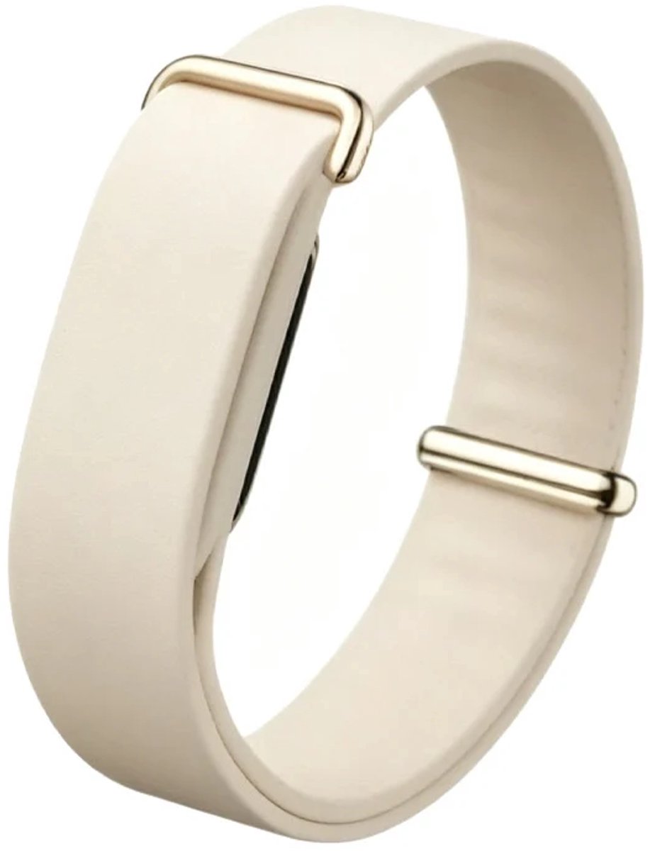 Strap-it Siliconen Plain bandje geschikt voor Fitbit Air - Beige