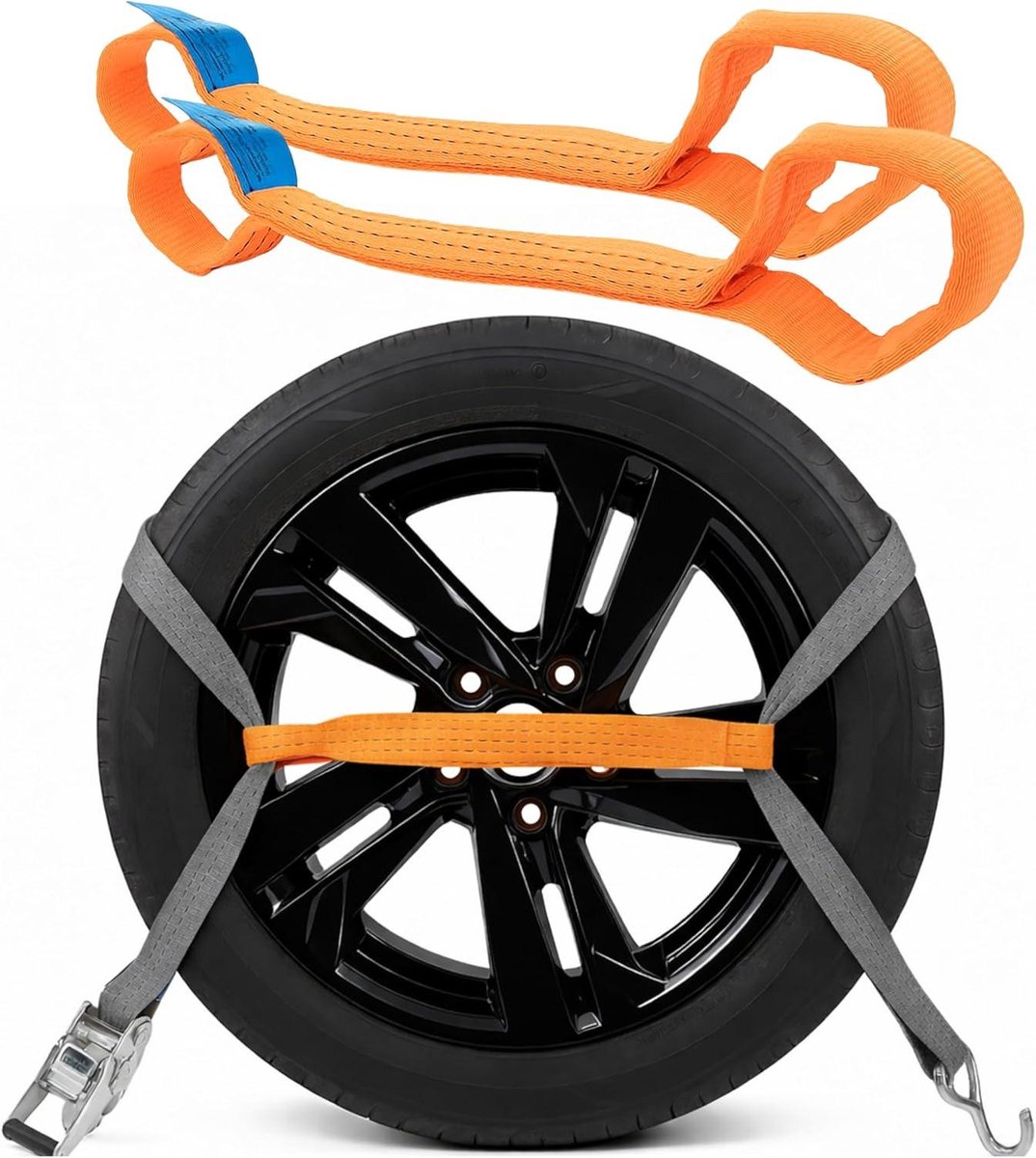 Draagriem Harnas - Spanband Set - Voertuig Transport - Sterke 4T Belasting - 04 Meter - Oranje
