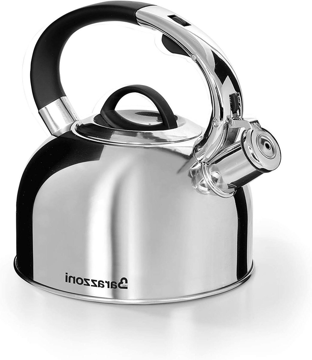 Waterkoker Staal - Theepot Koken - Snel Water Verwarmen - Geïntegreerd Fluitje - 25 Liter - Gepolijst