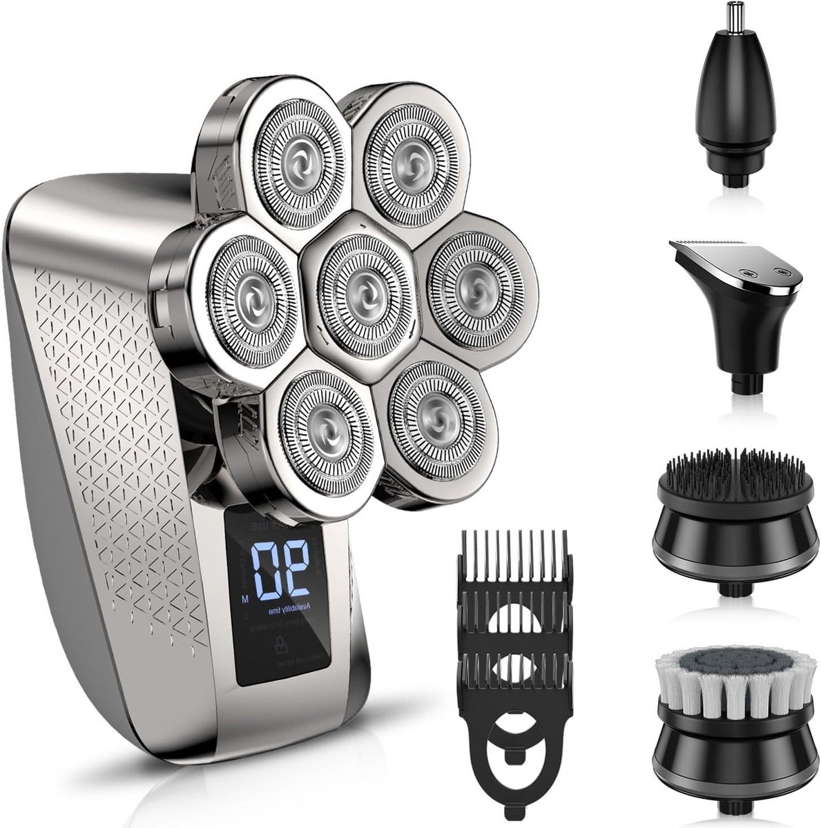 Scheerapparaat Hoofd - Kale Mannen - Dagelijkse Verzorging - 5-in-1 Set - IPX7 Waterdicht - Zwart