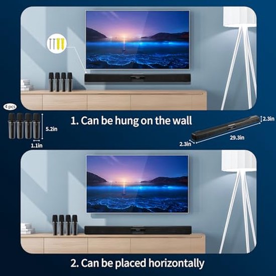 Home Audio Soundbar - Luidspreker Systeem - Thuisentertainment Verbeteren - Krachtige Surround Sound - 51 cm Lengte - Zwart van home — afbeelding 3