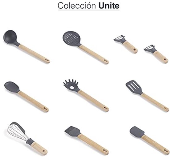 Handmatige staafmixer - Keuken garde - Koken en bakken - 2-in-1 functie - 27 cm - Grijs en hout — afbeelding 2