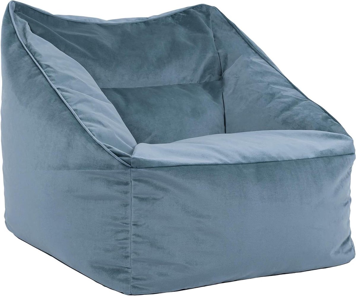 Zitzak Fauteuil - Zitkussen Zitzak - Ontspannen Zitten - Hoogwaardig Fluweel - 88 x 100 x 80 cm - Lichtblauw