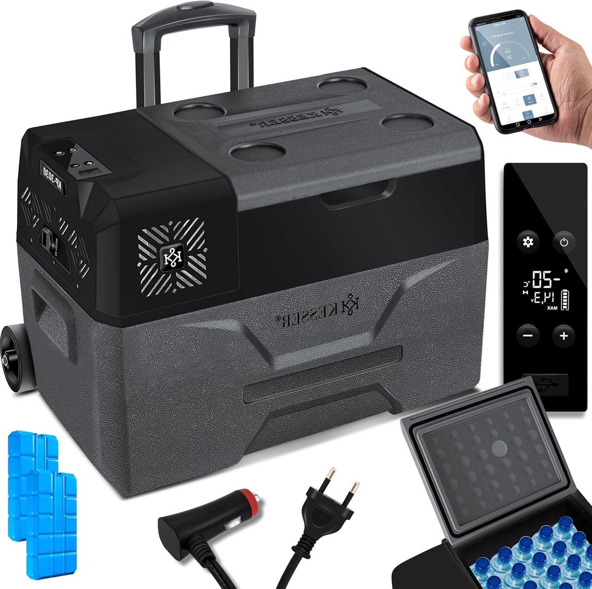 Compressor Koelbox - Elektrische Vriezer - Mobiel Koelen - APP Bediening - 30 Liter - Antraciet