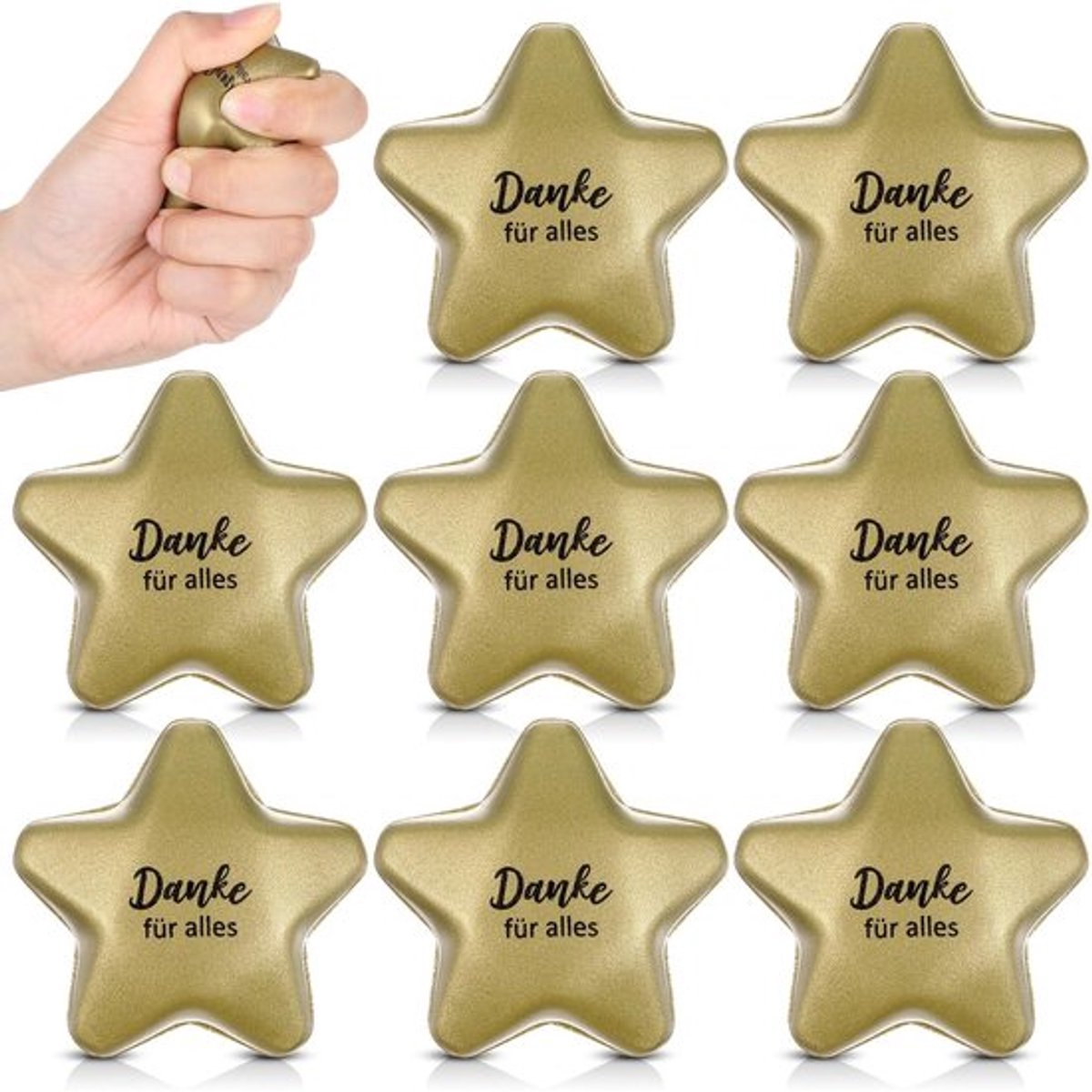 - Stressbal - Stressverlichting - Decoratief - Stervormige Stressballen - Geschikt voor volwassenen - 8 stuks
