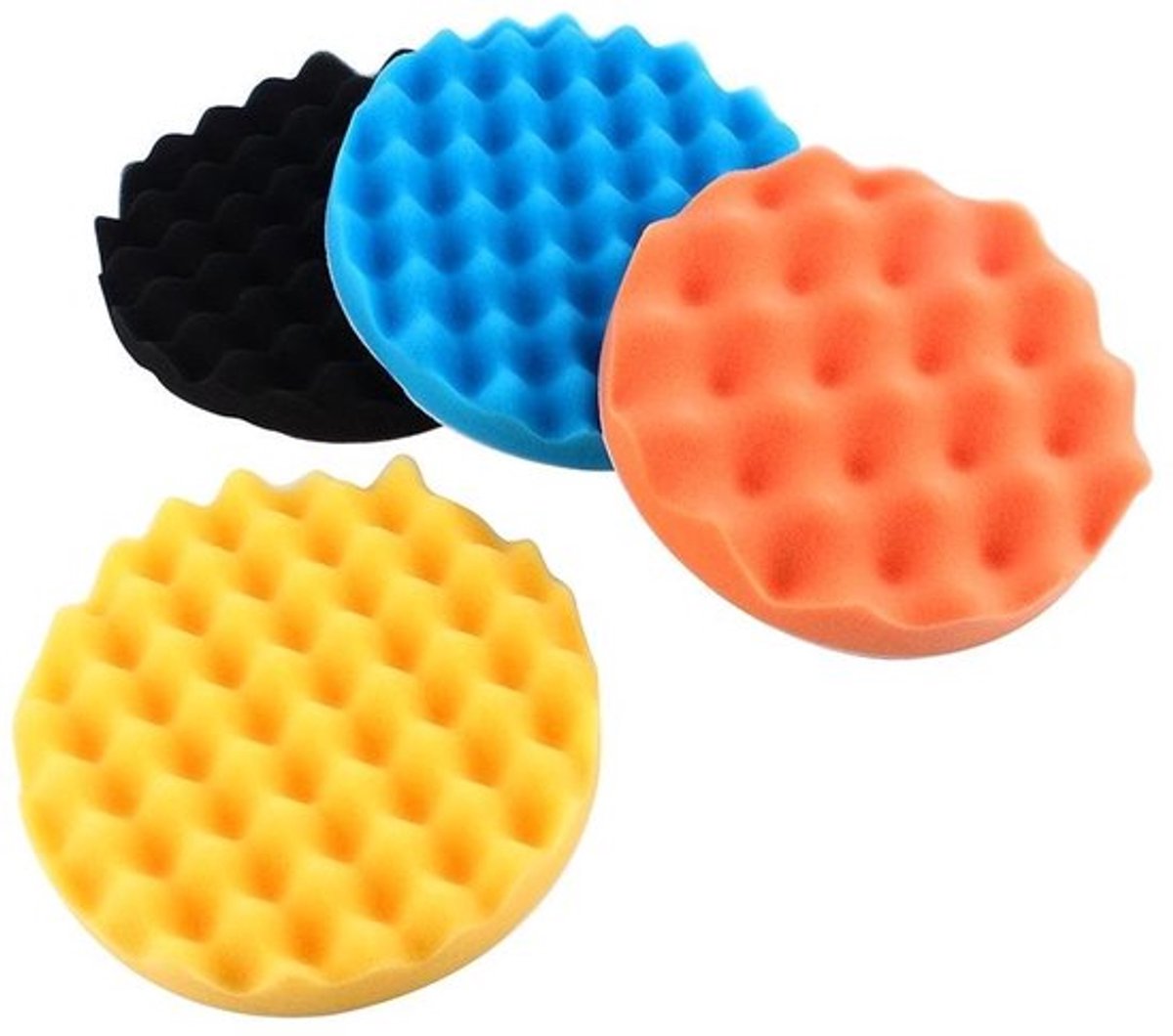 4 stuks sponsen buff polijstpads - Professionele polijstpads - Hoogwaardige foam pads - Oranje - Geschikt voor auto's - Polijsten en waxen...