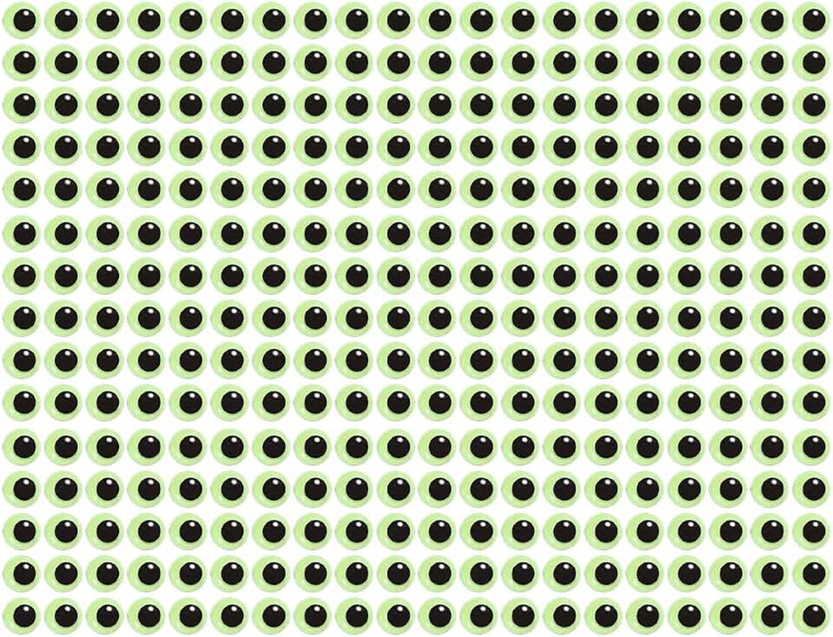 300 stuks wiebelende wiebelogen die in het donker oplichten, zelfklevend, geschikt voor doe-het-zelf-knutselwerkjes (12 mm)