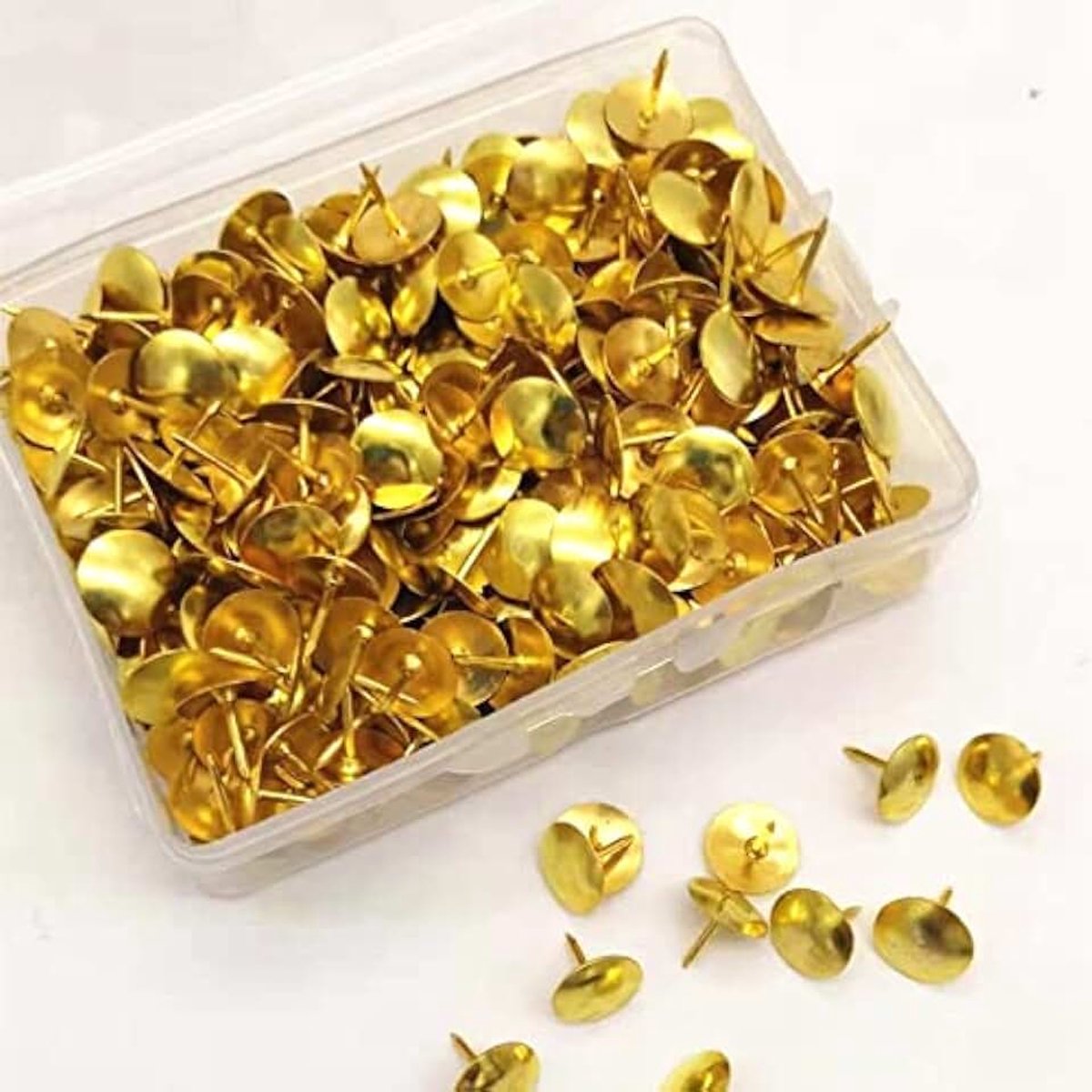 Punaises metalen punaises rond voor kantoor voor het ophangen van memo's en afbeeldingen DIY (10 mm) goud