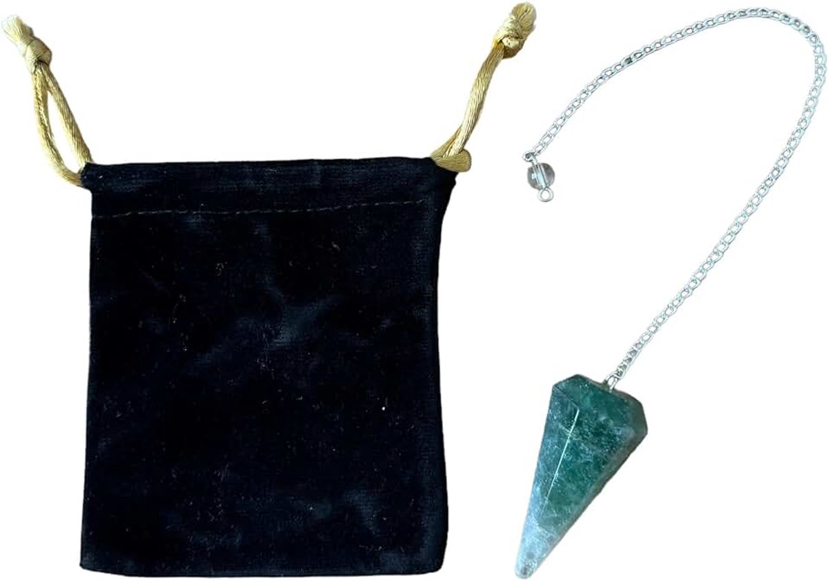 Pendel van natuursteen, kristallen slinger, zeshoekig, vintage, voor radiesthesie, chakra, reiki, waarzeggerij, meditatie, Wicca