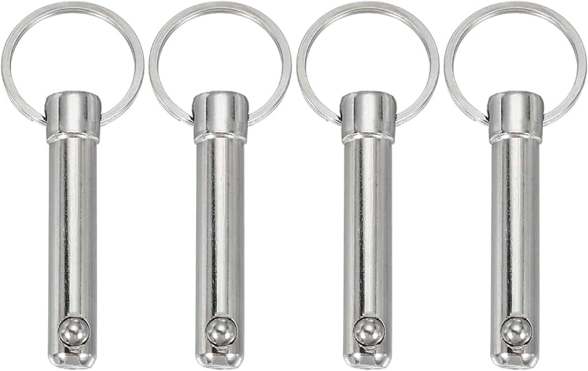 Snelspanpen, diameter 10 mm, nuttige lengte 36 mm, totale lengte 80 mm, Bimini Top Pin Marine hardware koolstofstaal voor bootaccessoires, verpakking van 4 stuks