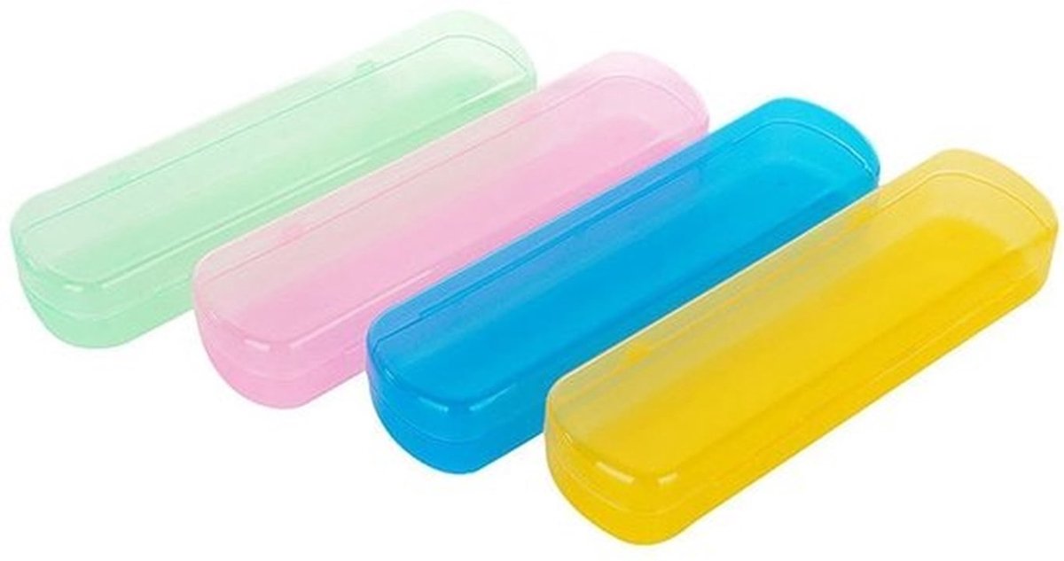 6PCS Kleurige Rechthoekige Draagbare Tandenborsteldoos - Antibacterieel en Ademend