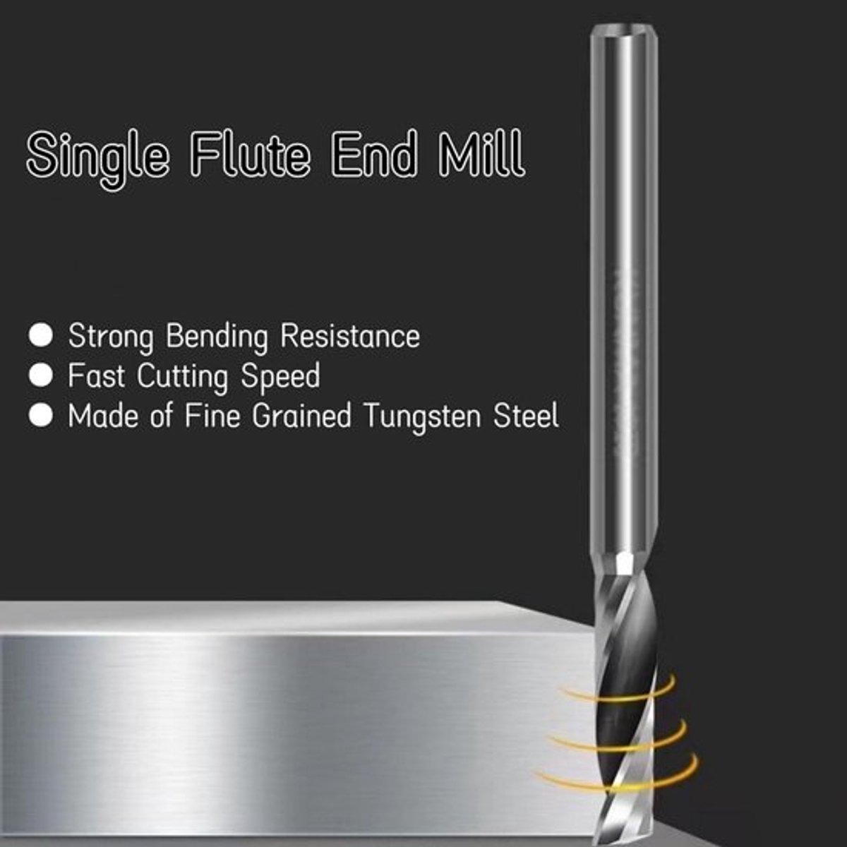 Enkele fluit eindfrezen set voor CNC hout en acryl snijden - 10 stuks 4 mm metaal freessnijbits