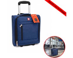 Swiss Traveller Underseater Koffer 24L - Handbagage Koffer 40x30x20 cm - Met Cijferslot en Trekstang - Geschikt voor Handbagage - Trolley Handbagage - Reistas - Blauw