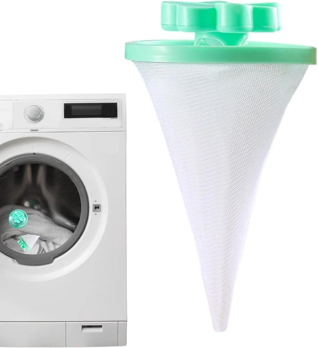 Wasmachine Haar Vanger - Pluizenreiniger Netzak - Huisdier Haar Verwijderen - Herbruikbaar Scheurbestendig - 15 cm - Blauw