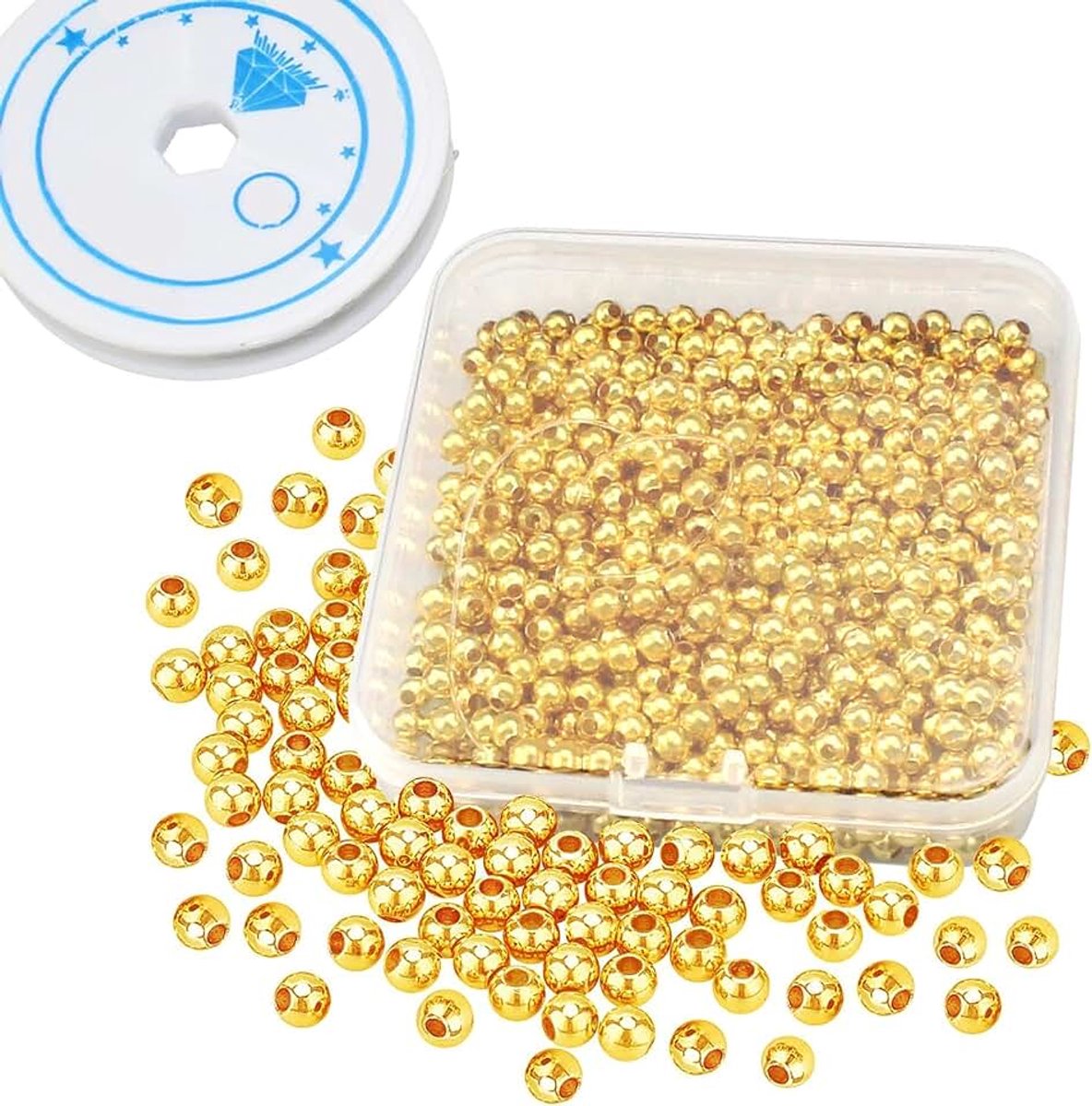 Kralen maken gouden spacer ronde kralen goud ronde spacer kralen voor doe-het-zelf sieraden maken ambachten decoratie ronde afstandhouder metalen kralen