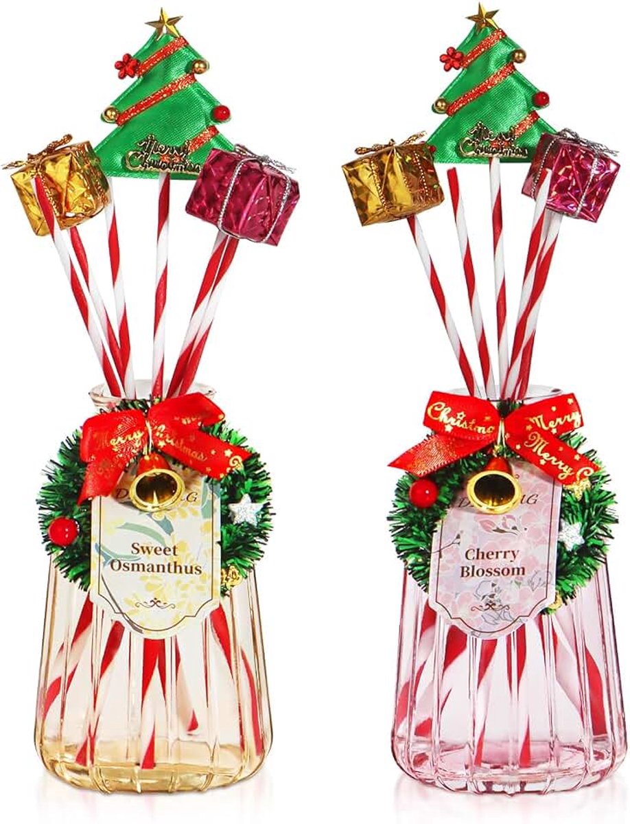 2 x 180 ml - Cherry Blossom/Osmanthus kamer geur stokjes met 12 stokjes