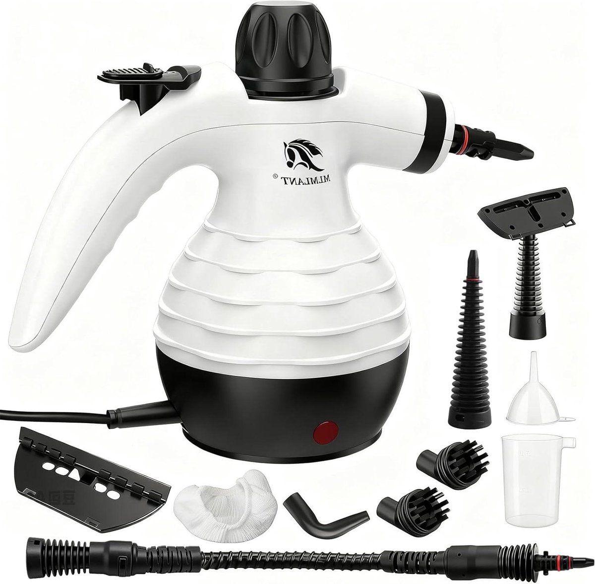Stoomreiniger - Multifunctionele reiniger - Grondig schoonmaken - Veiligheidsvergrendeling - 350 ml capaciteit - Wit