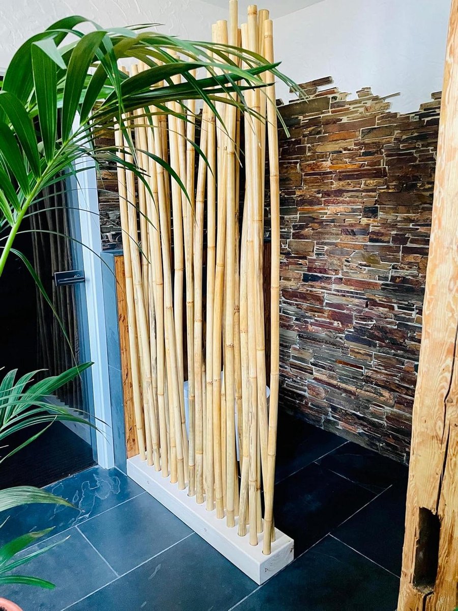 Bamboe Ruimteverdeler - Kamerscherm Woonkamer - Ruimte Indelen - Natuurlijke Materialen - 100x200 cm - Natuurlijk