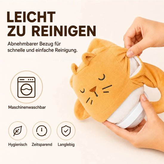 Pluche flessenhouder, handsfree flessenhouder, ergonomische babyfleshouder, zachte beschermhoes, machinewasbaar (oranje). — afbeelding 2