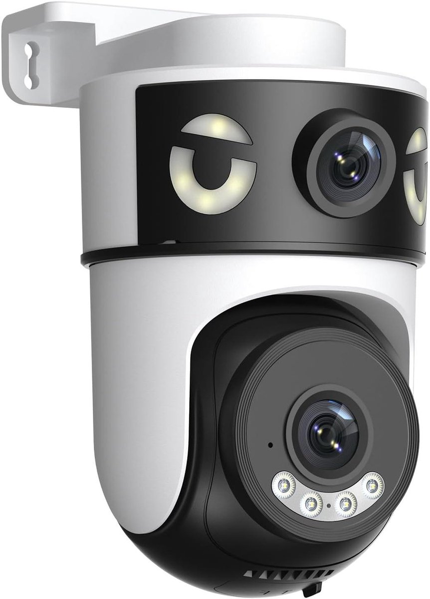 Bewakingscamera - IP Camera - Huis Beveiligen - Dubbele Lens - 2K Resolutie - Wit