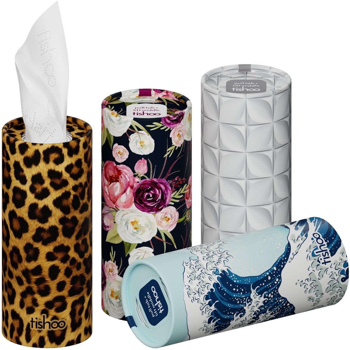SnelShoppen - Ultra Zijdeachtige Luxe Tissues | Superzachte 4-laags met Moisturizer | Ideaal voor Auto Bekerhouders, Thuis, Reizen | 4 Kokers in Plast