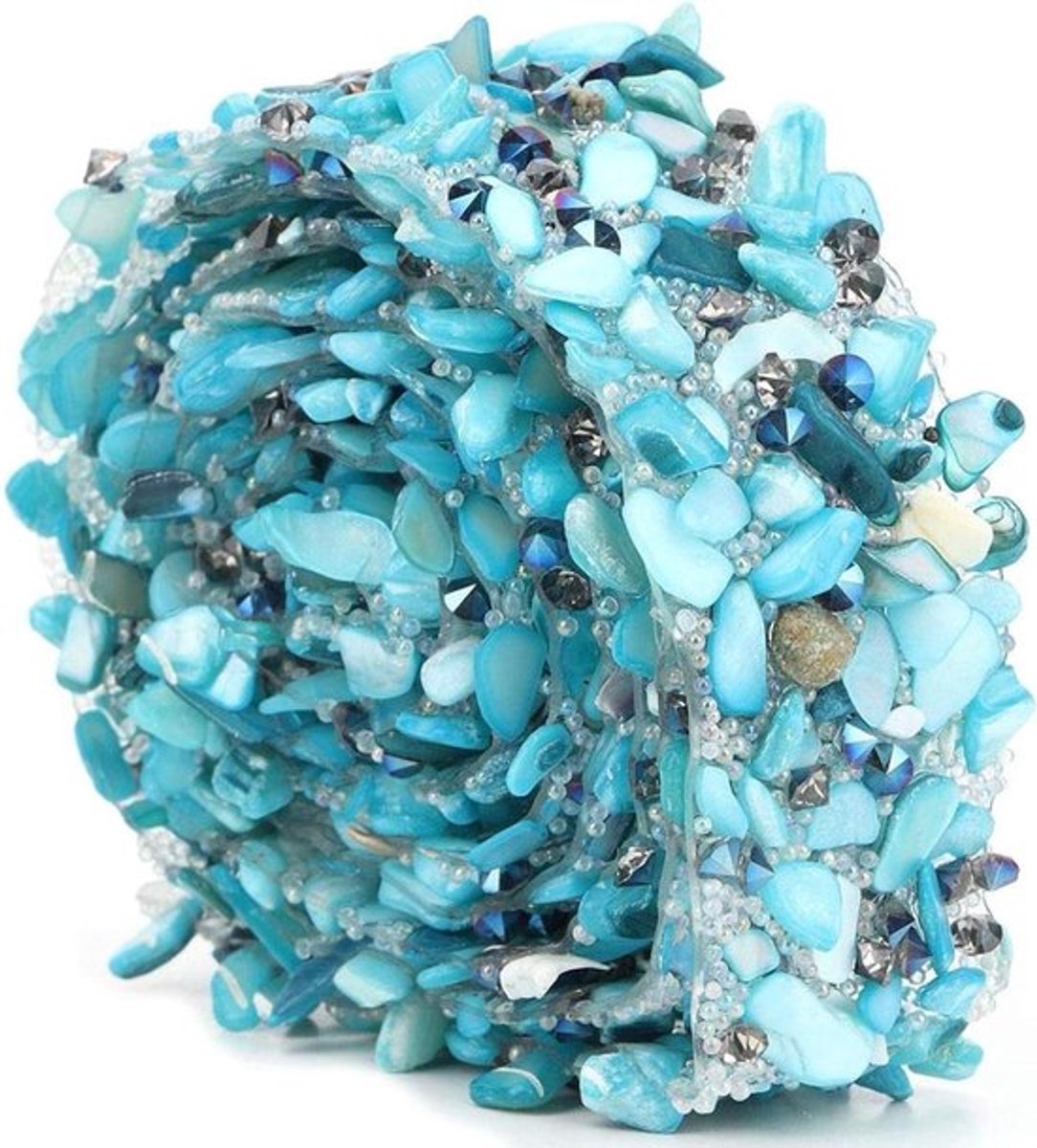 Kleurrijke Steentjes Trimplaat, 39 inch Ribbons voor DIY Creatieve Projecten met Kunstmatige Edelstenen en Beads